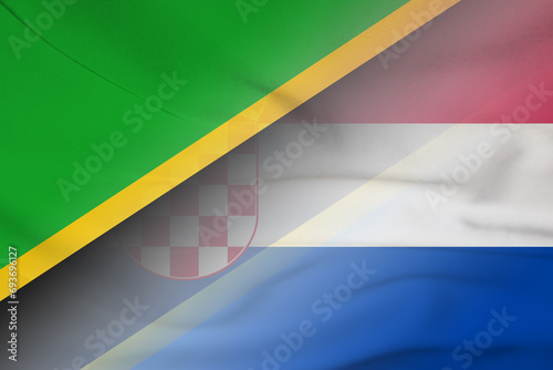 Tanzania and Croatia state flag international contract HRV TZA photo