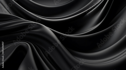 black wave folds background illustration wallpaper design
