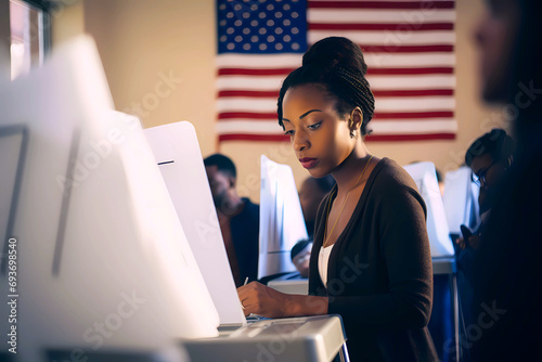 young black woman voting photo