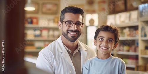 Arabic Man Pharmacist Occupation Profession Handsome Setting Generative AI
