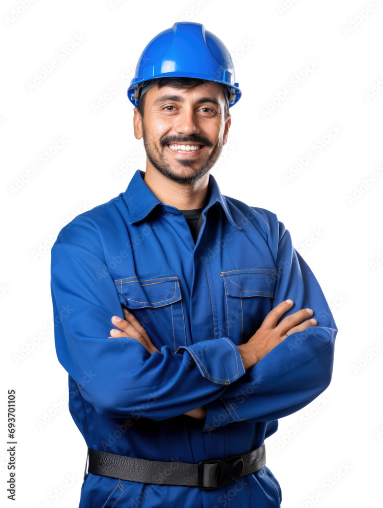 technical man wear blue uniform in transparent background technical man wear blue uniform in transparent background