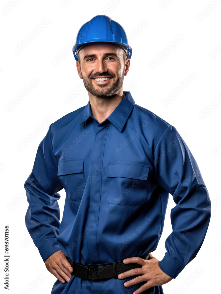 technical man wear blue uniform in transparent background technical man wear blue uniform in transparent background