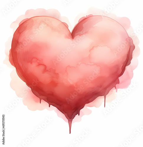 pink heart on white background