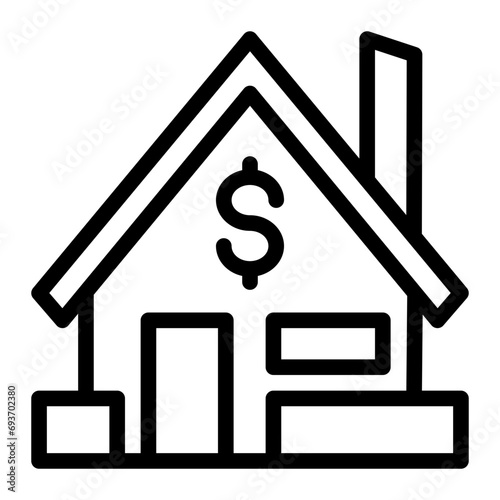 This is the Home Insurance icon from the investment icon collection with an outline style
