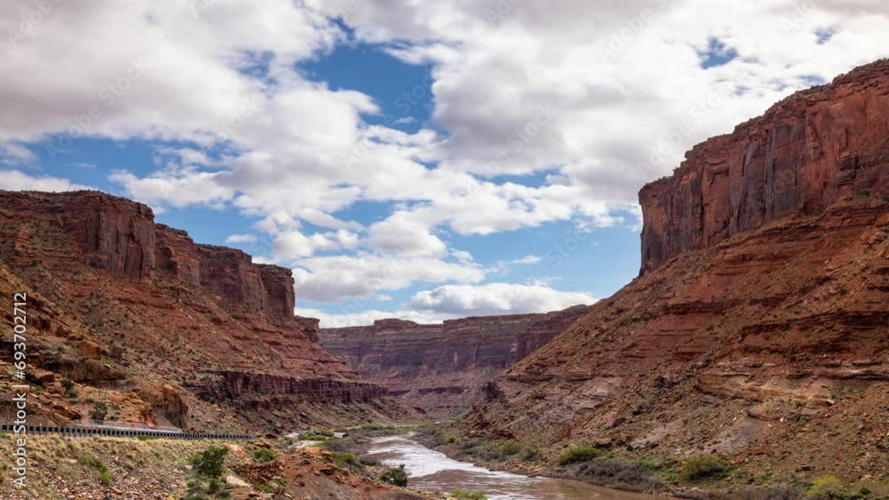 Time lapse of the clouds above the Colorado River and the amazing rock formations near Moab Utah Time lapse of the clouds above the Colorado River and the amazing rock formations near Moab Utah