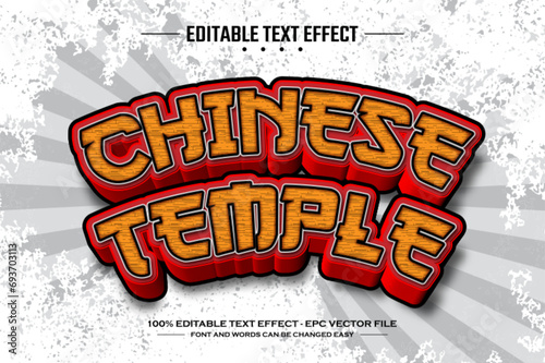 Chinese temple 3D editable text effect template