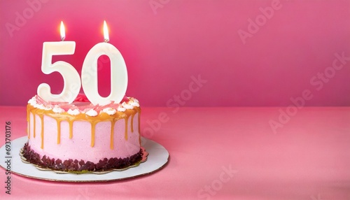 Number 50 Birthday cake. Fifty number Birthday cake.. photo