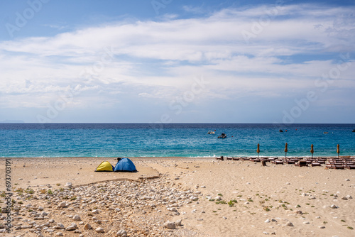 Dhermi panorama on Green Coast beach  Albania