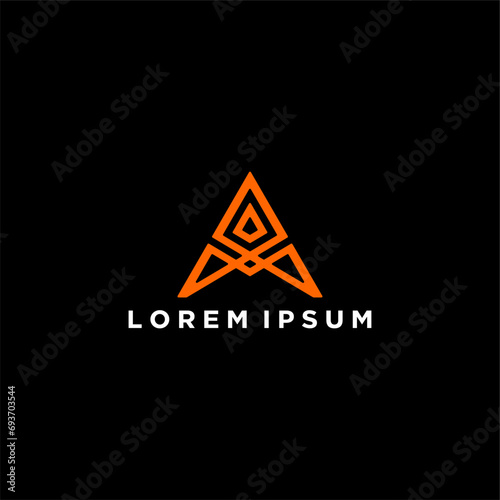 Creative, simple and elegant Initial letter A Tower logo template in flat design monogram illustration