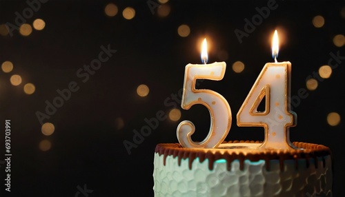 Number 54 Birthday cake. Fifty four number birthday cake	
 photo