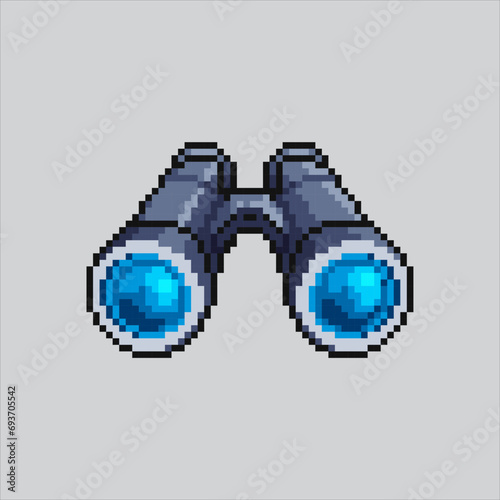 Pixel art illustration Binocular. Pixelated Binocular. Binocular pixelated for the pixel art game and icon for website and video game. old school retro.