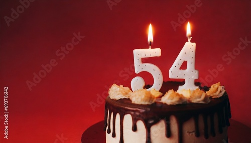 Number 54 Birthday cake. Fifty four number birthday cake	
 photo