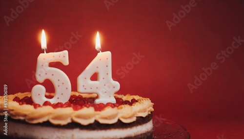 Number 54 Birthday cake. Fifty four number birthday cake	
 photo