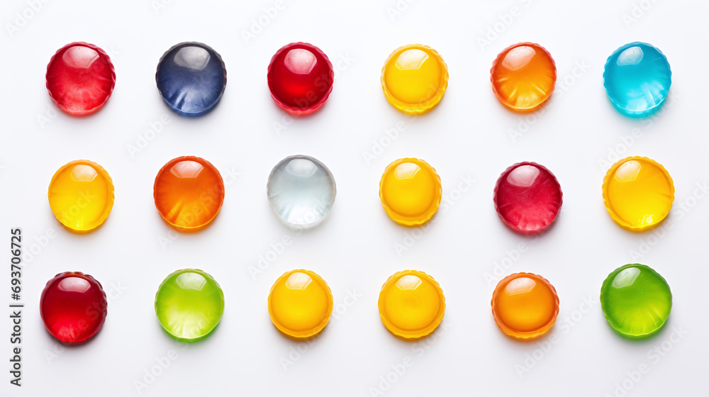 Sweet and colorful candies isolated on white background. Sweet and colorful candies isolated on white background.