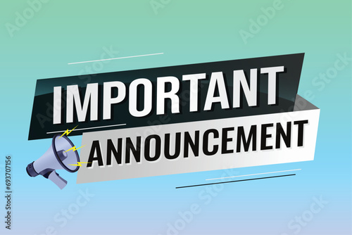 important announcement word concept vector illustration lines modern futuristic 3d style for landing page template ui web mobile app poster banner flyer background gift card coupon label wallpaper	