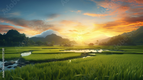 Landscape of paddy field.