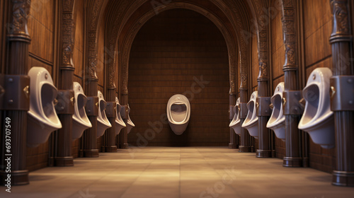 Urinal in public toilet. photo