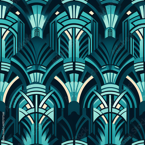 stained window  art deco style seamless tile