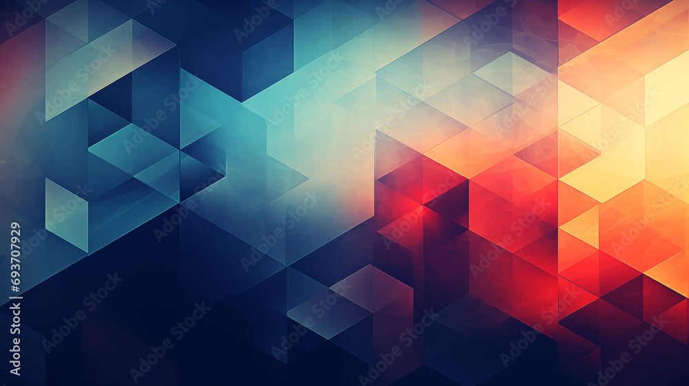 Naklejka premium Futuristic polygonal background. Abstract 3d rendering of low poly geometric shapes.