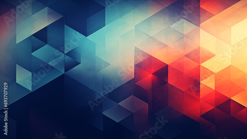 Futuristic polygonal background. Abstract 3d rendering of low poly geometric shapes.