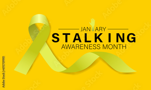 Vector illustration on the theme of National Stalking awareness month . Banner, greeting card, poster with background design.  photo