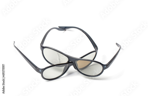 3D viewing glasses on a white background