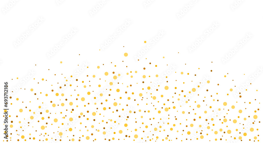 Gold confetti sparkling dotted scatter brush confetti vector illustration