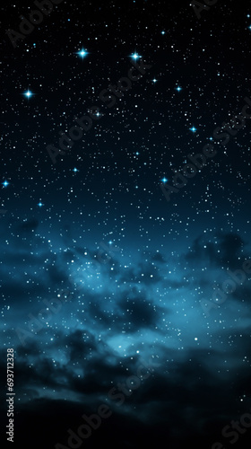 A starry night sky in white and blue, in the style of detailed background