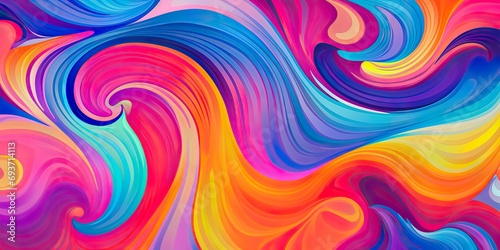 Psychedelic retro classic background incorporating vibrant watercolor elements