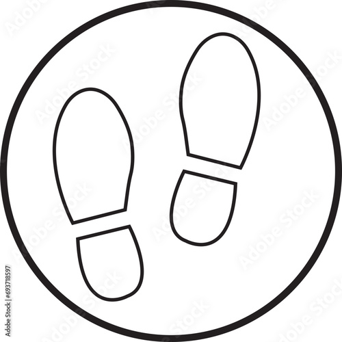 Black silhouette of footprint Icon. Footprint Icon in linear Graphic Design editable stock. Human footprint track. Footprint clip on Transparent Background. Shoe soles print. Impression icon barefoot.