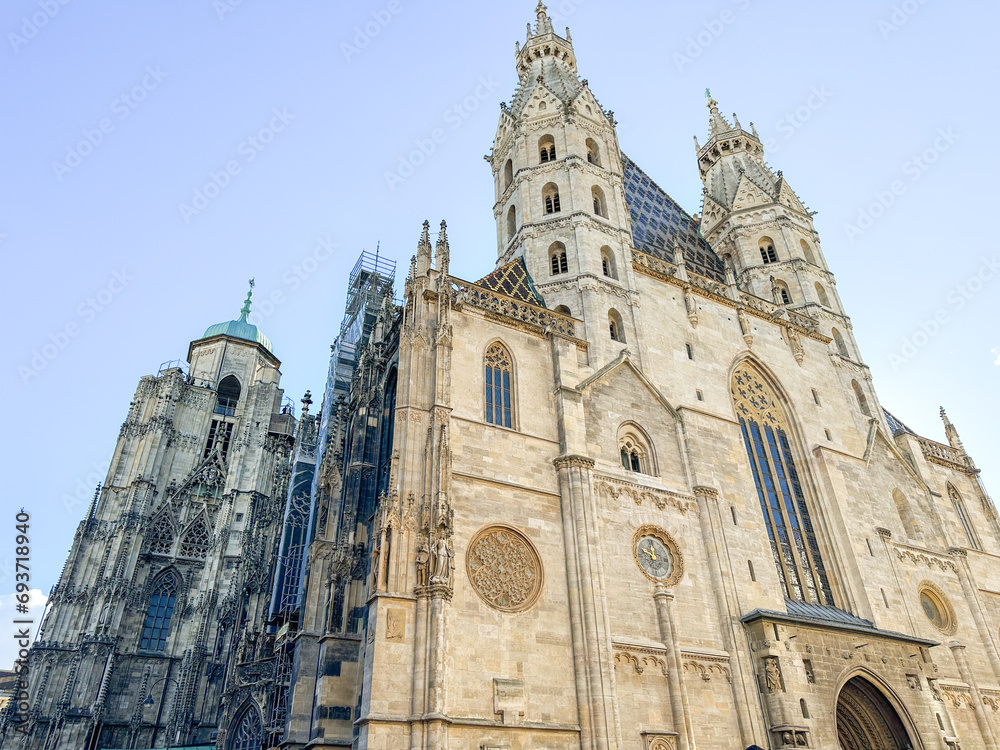 Stephansplatz: view of Stephansdom, Vienna's famous cathedral and one of the tallest churches in the world.  