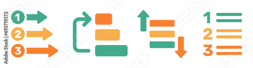 Prioritize vector icon, task priority and organize project by important order. Vector design illustration.