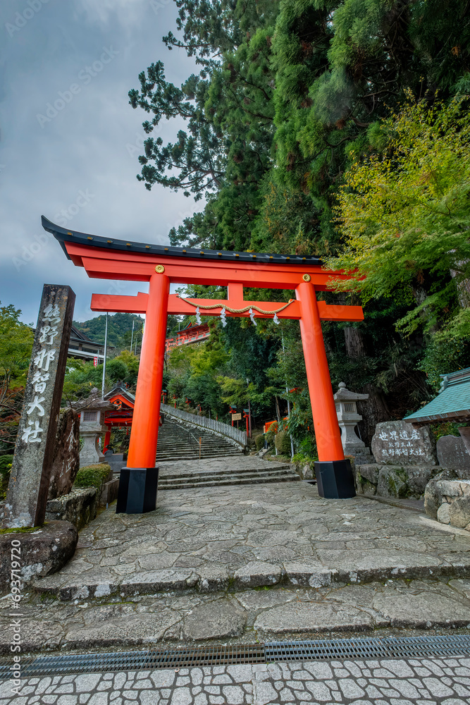 Fototapeta premium Tori Gate at Kumano Nachi Taishi Grand Shrine, Nachi, Japan