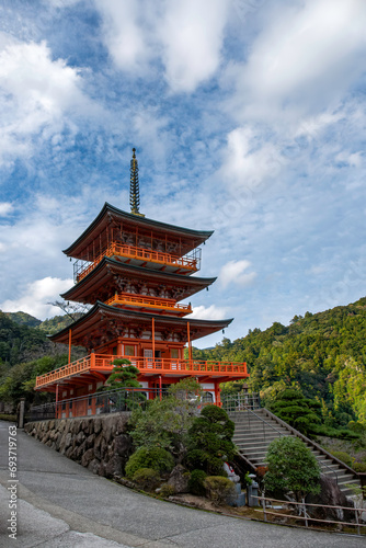Nachisan Seiganto-Ji Temple Pagoda at Nachi Falls, Japan