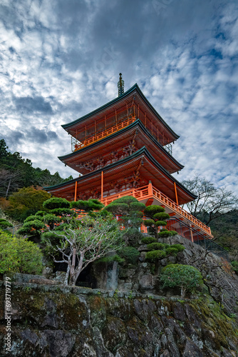 Nachisan Seiganto-Ji Temple Pagoda at Nachi Falls, Japan