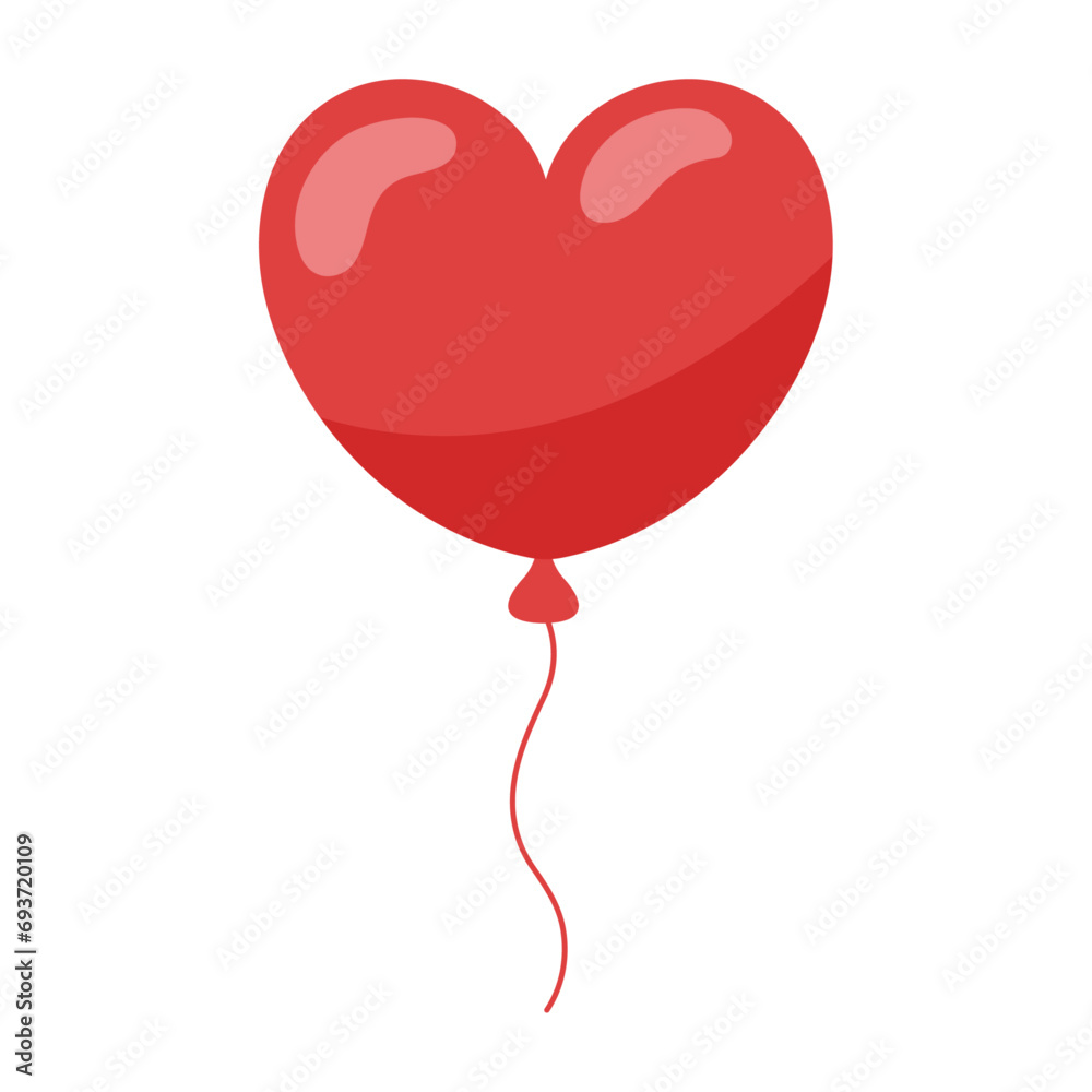 Vector heart balloon on white background
