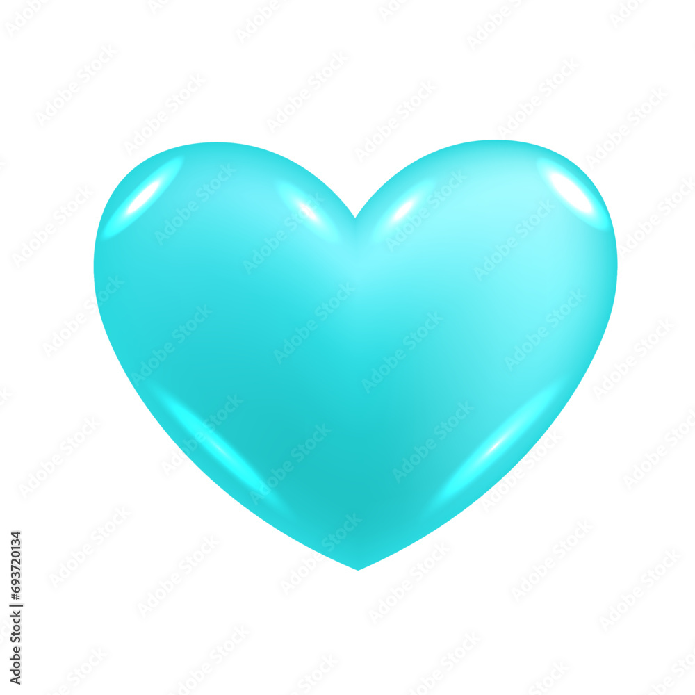 Vector icon illustration blue heart isolated on white background Vector icon illustration blue heart isolated on white background