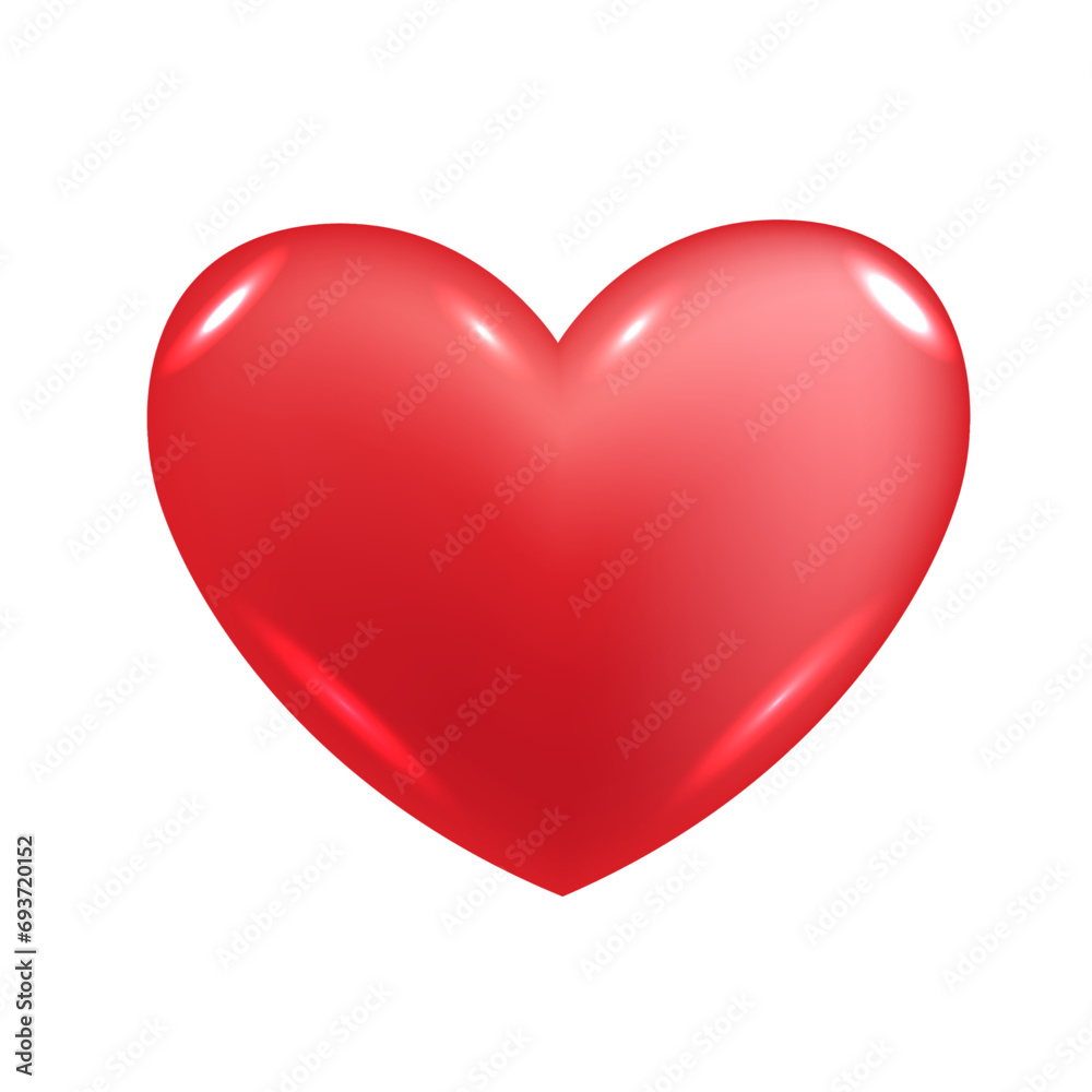 Vector icon illustration red heart isolated on white background