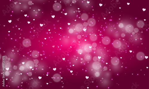 Vector pink hearts glowing background design
