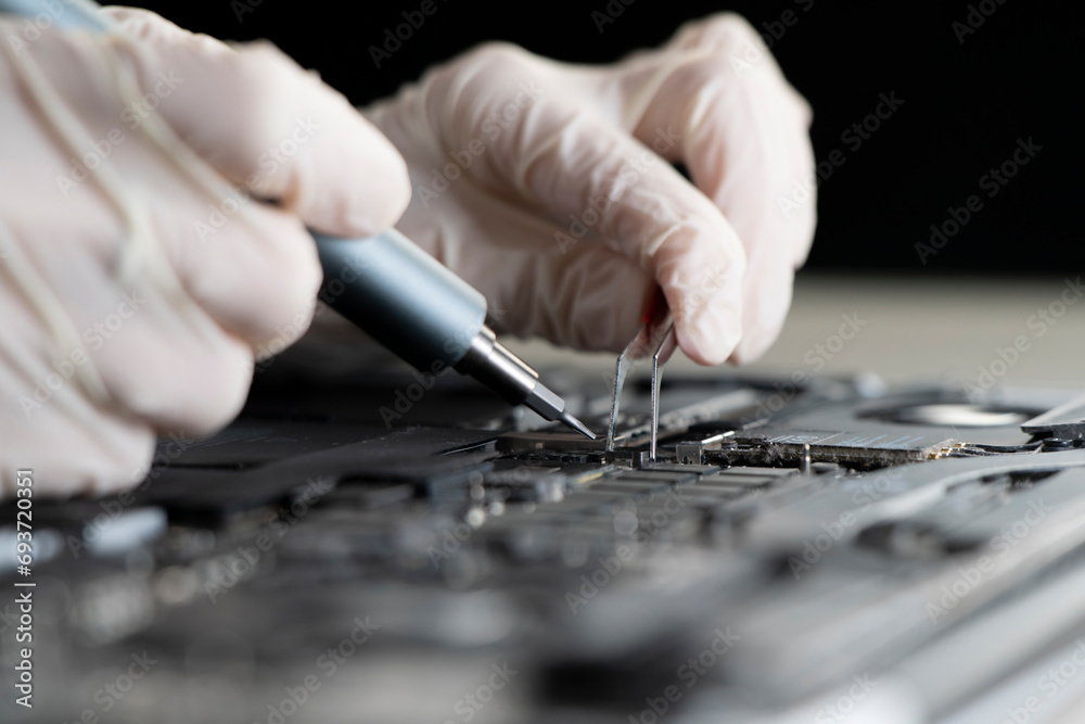 computer warranty guarantee, hands work with computer components computer warranty guarantee, hands work with computer components