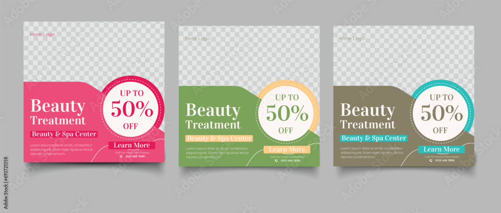 beauty and spa social media post template