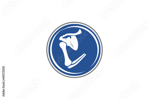 Chiropractor doctor clinic logo design scapula bone illustration.