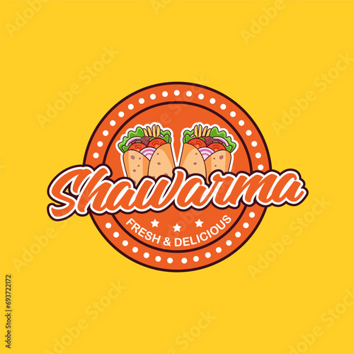 Shawarma logo design template illustration