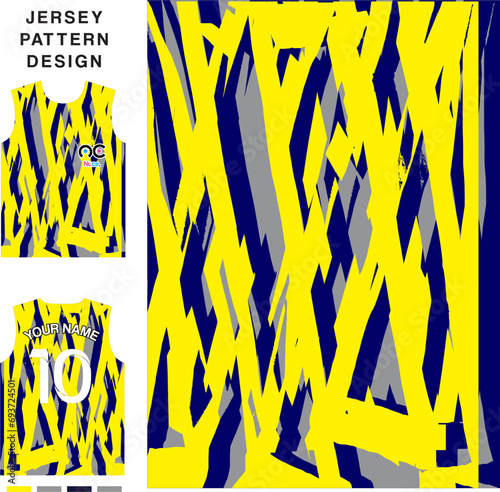 Abstract art yellow concept vector jersey pattern template for printing or sublimation sports uniforms football volleyball basketball e-sports cycling and fishing Free Vector.