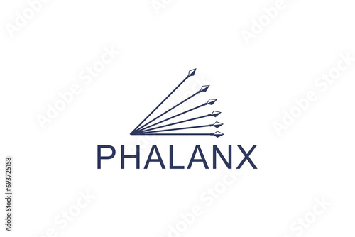 Phalanx spear weapon logo design, ancient greek soldier icon symbol.