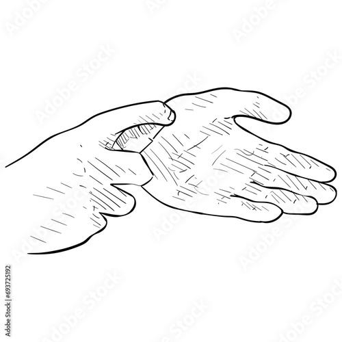 antibacterial hands handdrawn illustration