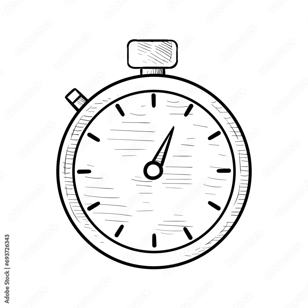 soccer stopwatch handdrawn illustration soccer stopwatch handdrawn illustration