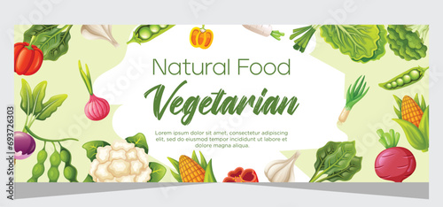 Vegetarian horizontal banner template design