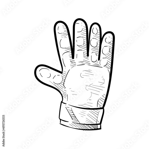 goalkeeper gloves handdrawn illustration