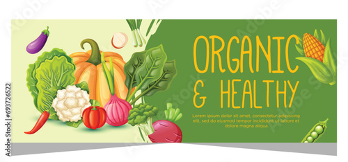 Horizontal banner template for vegetarian